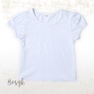 NEW - T shirt Scoop Neck Puff Sleeve-T Shirt White -T Shirt Plain-T Shirt